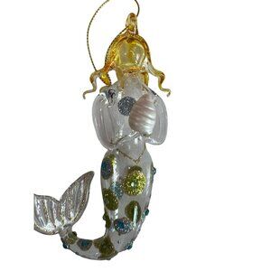 Midwest CBK Glass Mermaid Nautical Goddess Sea Siren Holding Starfish 5½"